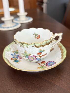 Herend Queen Victoria Teacup and Saucer